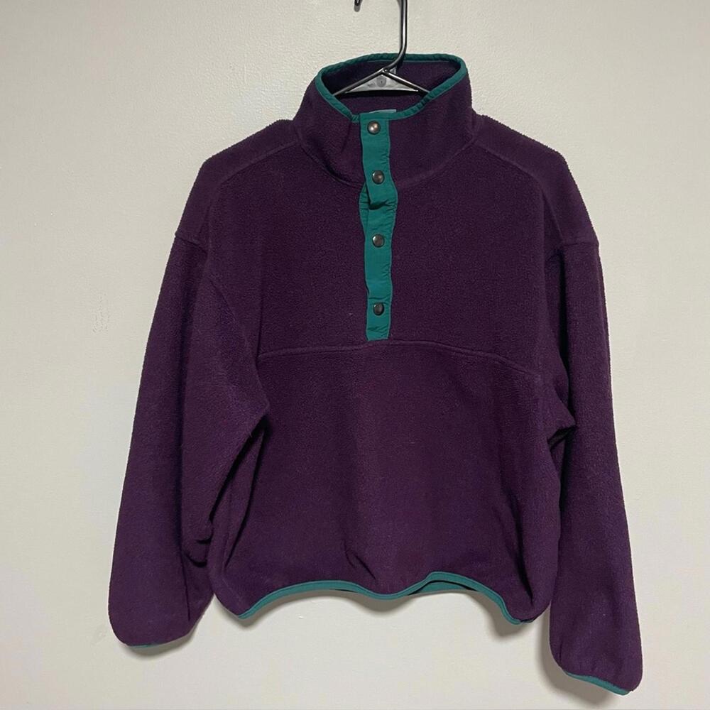 Woolrich vintage Purple Fleece Pullover with Green Accents women’s size medium